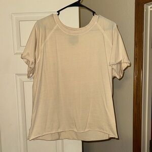 Elegant Beige Women's Short Sleeve Top
